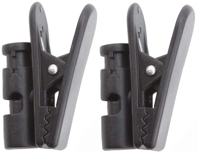 ECS Cable Clips for Headset Wire - 2 Pieces, Black Earphone Clamps for Long Earbud Cords